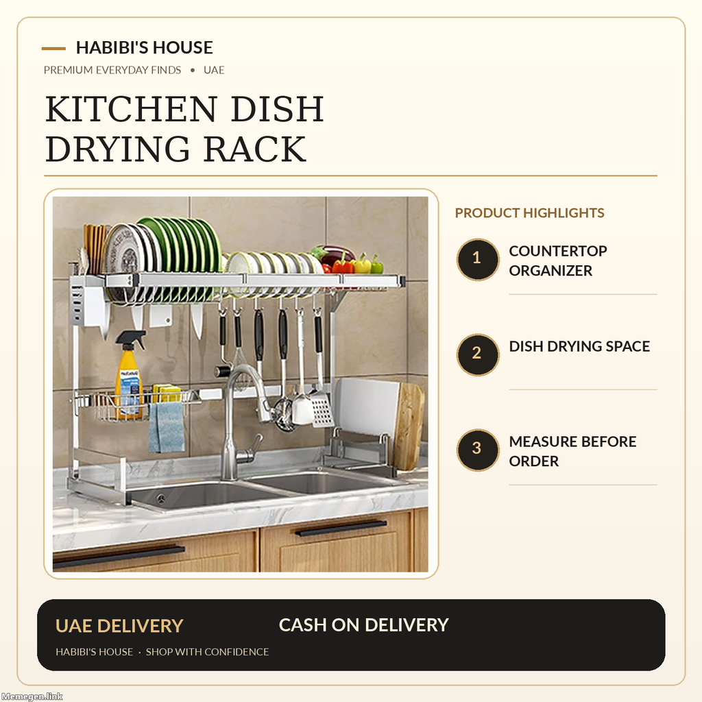 Habibi's House premium product image for dish rack featuring the original supplier product photograph and product features